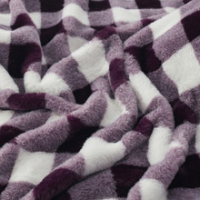 Gingham Faux Fur Heated Throw